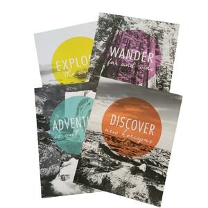 Laura Marshall Art Prints Set of 4 Motivational Wall Decor Adventure 11x14‎